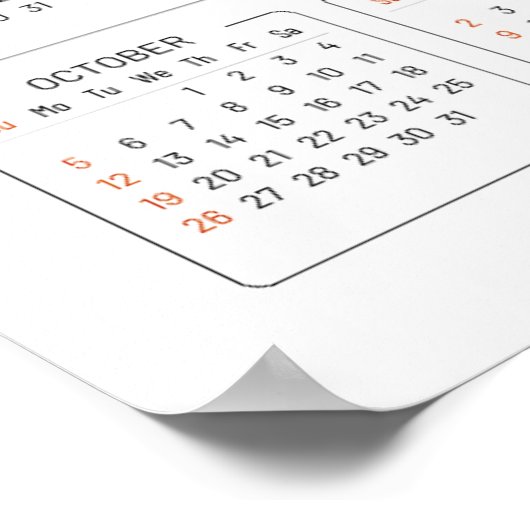 Kalender 2025 poster (Ecke)