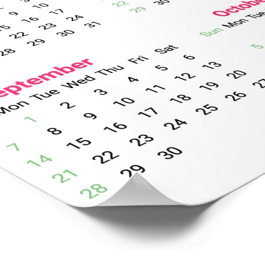 Kalender 2025 poster (Ecke)