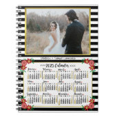 Kalender 2025 - Preppy Floral Stripes | Foto Notizblock (Vorderseite)