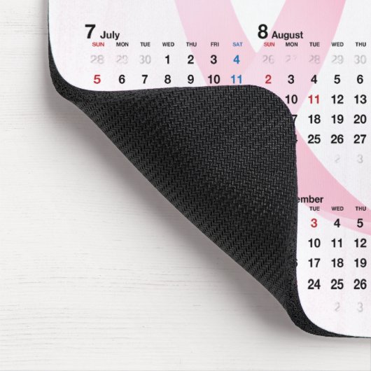 Kalender 2025 - Rosa Schleife Mousepad (Ecke)