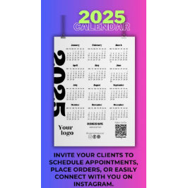 Kalender 2025 Schwarz-Weiß-Unternehmen Magneteinladung