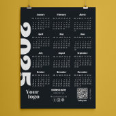 Kalender 2025 Schwarz-Weiß-Unternehmen Magneteinladung