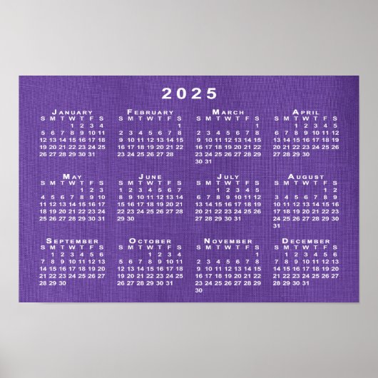 Kalender 2025 zum Foto "Lila Linen Texture" Poster (Vorne)