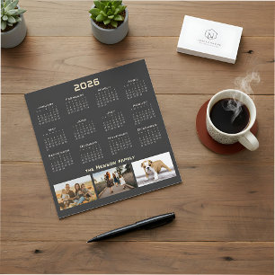 Kalender 2026 3 Familienfoto-Collage  Magnetkarte