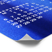 Kalender 2026 Blaue Abstrakte Fotovorlage Poster (Ecke)