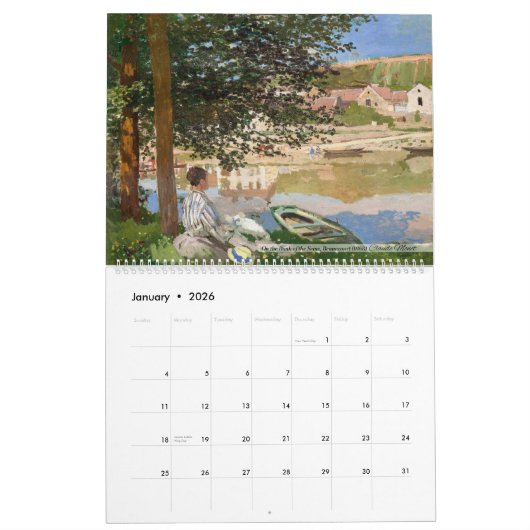 Kalender 2026 - Claude Monet - Impressionismus (Jan 2026)