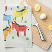 Kalender 2026 - Farbiger Donkey Geschirrtuch (Viertel Falte)