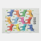 Kalender 2026 - Farbiger Donkey Geschirrtuch (Horizontal)