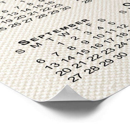 Kalender 2026 Imitate Leinwand Textur Vorlage Poster (Ecke)