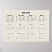 Kalender 2026 Imitate Leinwand Textur Vorlage Poster (Vorne)