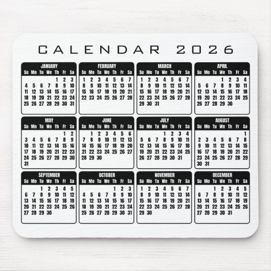 Kalender 2026 Mauspad (Vorne)