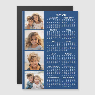 Kalender 2026 mit 4 Fotocollage Magnetkarte