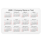 Kalender 2026 mit benutzerdefiniertem, schwarz-wei magnet (Horizontal)