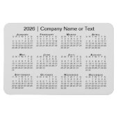 Kalender 2026 mit benutzerdefiniertem Text grau Magnet (Horizontal)