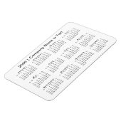 Kalender 2026 mit benutzerdefiniertem Text weiß Magnet (Linke Seite)