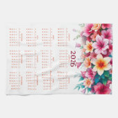Kalender 2026 mit Blumen Geschirrtuch (Horizontal)