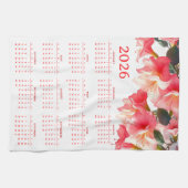 Kalender 2026 mit Blumen Geschirrtuch (Horizontal)