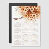 Kalender 2026 mit Blumen Magnetkarte (Vorne/Hinten)