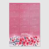 Kalender 2026 mit Blumen Magnetkarte (Vorderseite)