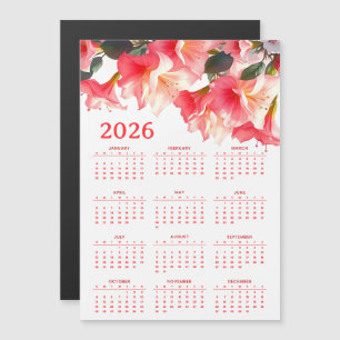 Kalender 2026 mit Blumen Magnetkarte
