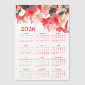 Kalender 2026 mit Blumen Magnetkarte (Vorderseite)