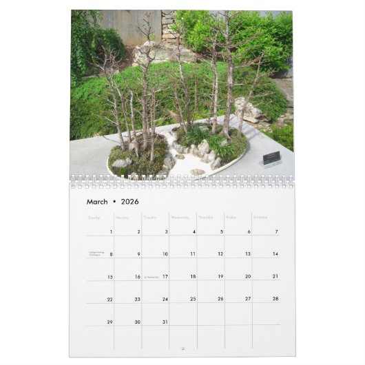 Kalender 2026 mit Bonsai (Mär 2026)