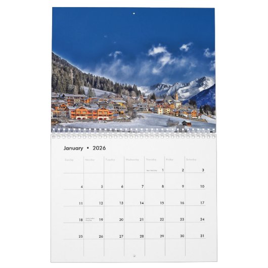 Kalender 2026 mit Ferien - Wolken (Jan 2026)