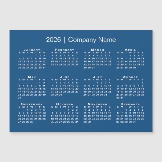Kalender 2026 mit Firmenname Blue Magnet (Vorderseite)
