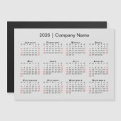 Kalender 2026 mit Firmenname Gray Magnet (Vorne/Hinten)