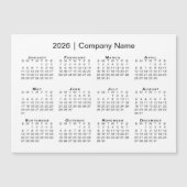 Kalender 2026 mit Firmenname White Magnet (Vorderseite)