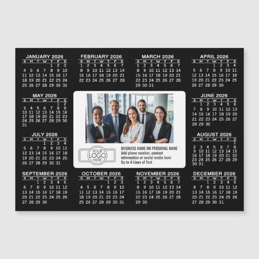 Kalender 2026 mit Logo Kontakt Information Magnet (Vorderseite)