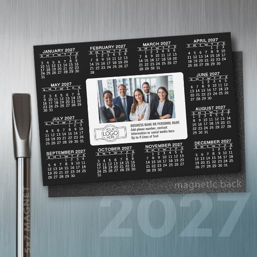 Kalender 2026 mit Logo Kontakt Information Magnet