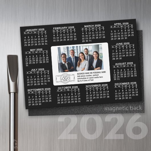 Kalender 2026 mit Logo Kontakt Information Magnet