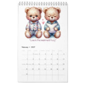 Kalender 2026 mit niedlichen Teddybären (Feb 2027)