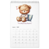 Kalender 2026 mit niedlichen Teddybären (Mär 2027)
