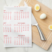 Kalender 2026 mit vier Jahreszeiten Geschirrtuch (Viertel Falte)
