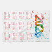 Kalender 2026 mit vier Jahreszeiten Geschirrtuch (Horizontal)