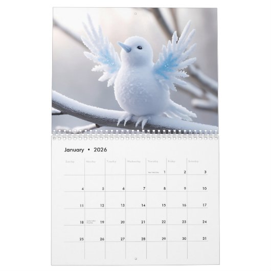 Kalender 2026 mit Vögeln Kalender (Jan 2026)