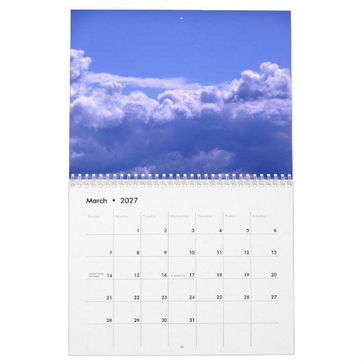 Kalender 2026 mit Wolken (Mär 2027)