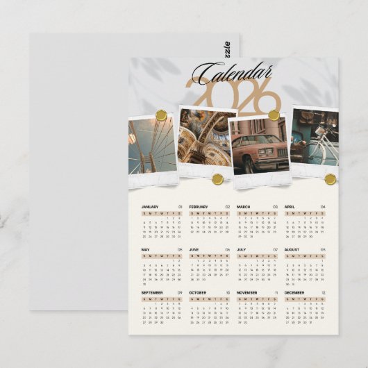 Kalender 2026 postkarte (Vorne/Hinten)