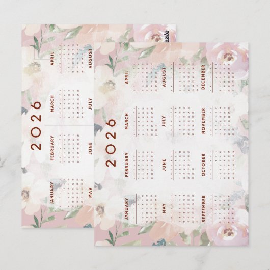 Kalender 2026 postkarte (Vorne/Hinten)