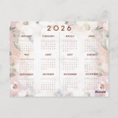 Kalender 2026 postkarte (Rückseite)