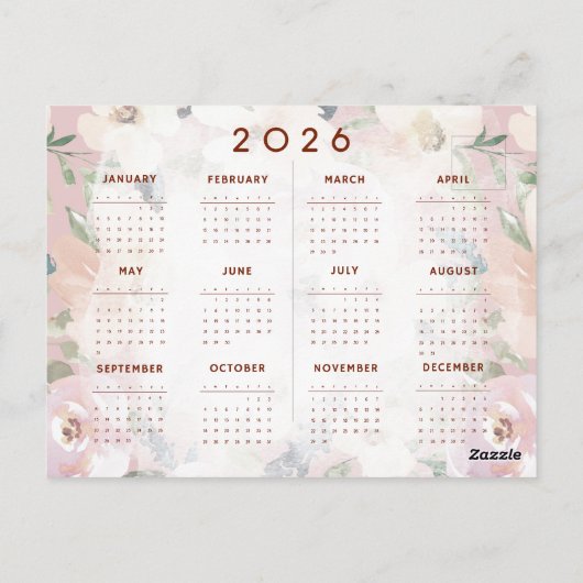 Kalender 2026 postkarte (Rückseite)