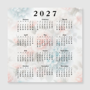 Kalender 2027 Blumen Magnetkarte