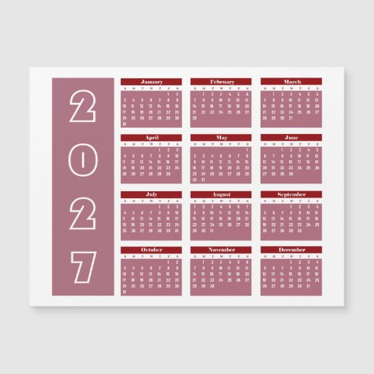 Kalender 2027 magnetkarte (Vorderseite)