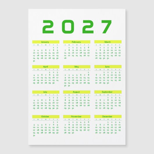 Kalender 2027 magnetkarte (Vorderseite)