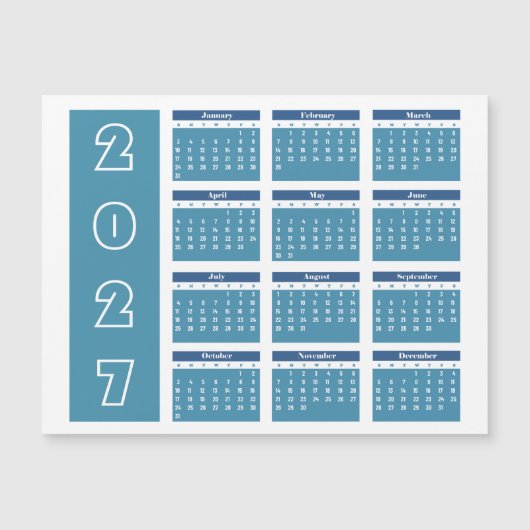Kalender 2027 magnetkarte (Vorderseite)