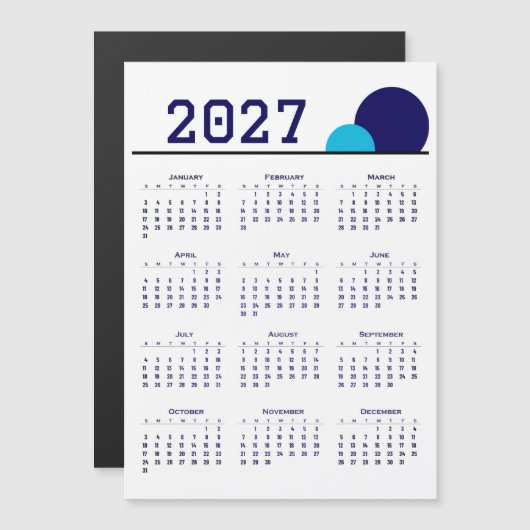 Kalender 2027 magnetkarte (Vorne/Hinten)
