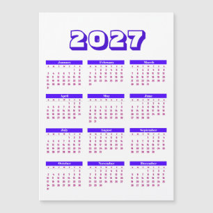 Kalender 2027 magnetkarte