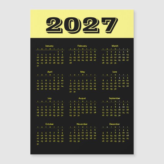 Kalender 2027 magnetkarte (Vorderseite)